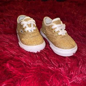 Girls gold glitter vans